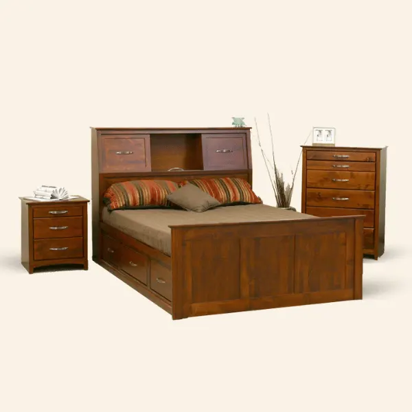 Used bedroom furniture set including bed and side tables in Dubai